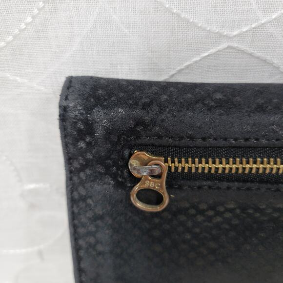 See By Chloe Checkbook Wallet 7.25" Black Soft Embossed Leather Bi-Fold Clutch - Picture 3 of 16